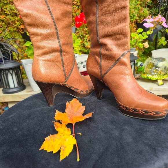 Women's Tall Slip-On Riding Boots Brazilian Leather Knee High by Cole Haan - Picture 8 of 12